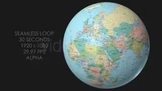 Rotating Globe World Political Map - Top View