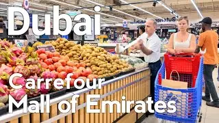 Dubai [4K] Carrefour Hypermarket, Mall of the Emirates Walking Tour 🇦🇪