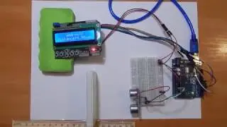 Arduino. Measure Distance with Ultrasonic Sensor. LCD