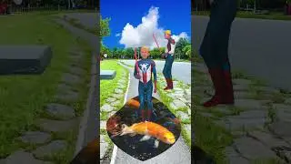Divide the road and open a pond with fish,,,,