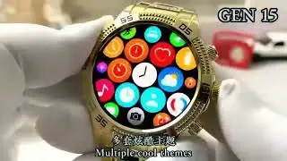 V3Deals Gen 15 Smart Watch: Big Battery, AMOLED Display, Fitness & More! (Golden Strap Review)