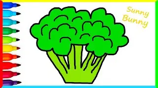 Drawing and coloring Broccoli 🥦- Drawings for kids | Sunny and Bunny Draws