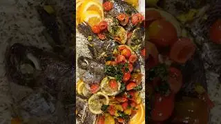 Lemon pepper baked fish and cilantro rice #shortvideo #food #viralvideo #foodie