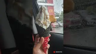 ICE CREAM MC FLURRY FEAT CADBURY CHECK | CARAMEL RICOTTA BLACK WAFFLE CONE MCDONALS #SHORTS