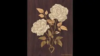 Beautiful Digital Marquetry/Inlay with Lasers/CNCs - White Roses Digital Simulation How To