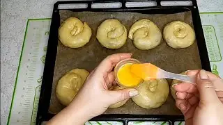 Булочки - улитки с изюмом на дрожжевом безопарном тесте