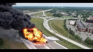 Dash cam footage from crash that led to massive fuel tanker fire