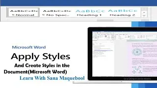 Apply & Create Styles in the Document (Microsoft Word)