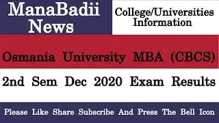 Osmania University MBA CBCS 2nd Sem Dec 2020 Exam Results