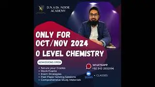 🌟𝐅𝐢𝐧𝐝𝐢𝐧𝐠 𝐃𝐢𝐟𝐟𝐢𝐜𝐮𝐥𝐭𝐲 𝐢𝐧 O level 𝐂𝐡𝐞𝐦𝐢𝐬𝐭𝐫𝐲? 𝐉𝐨𝐢𝐧 Dr. Noor Muhammad for Oct/Nov 2024  📅