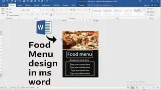 FOOD MENU COVER PAGE DESIGN USING MICROSOFT WORD | RESTAURANT FOOD MENU COVER PAGE DESIGN IN MS WORD