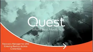 Recovery Manager for DRE Entering Backup Access Credentials