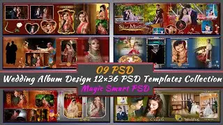 09 Wedding Album Design 12×36 PSD Templates 2022 Smart Magic PSD Collection Free Dwonload
