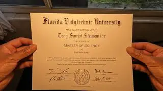 Received My Engineering Master's Diploma from Florida Polytechnic University in the USPS Mail Today!