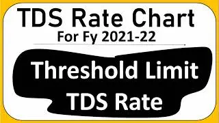 Tds Rate for Financial Year 2021-22 | TDS Rate chart for fy 2021-22 | TDS Rate chart