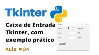 Curso Python Tkinter - Entry Tkinter, com exemplo prático