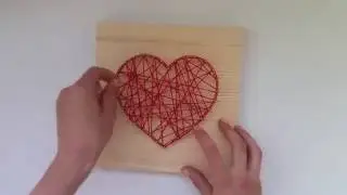 Picture heart in the style of String art