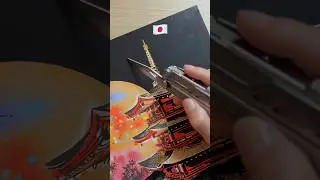 🇯🇵Japanese Flag + Mount Fuji Scratch Reveal: What’s Hidden?🌸🗻 #japan #painting #art #diy
