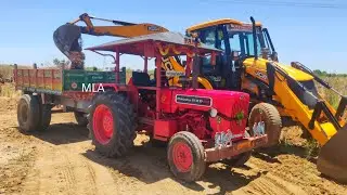 CRAZY Mahindra 575 power plus tractor with fully loaded trolley pulling | John Deere tractor power