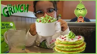 IHOP | GRINCH PANCAKES and Minty-Who Hot Chocolate REVIEW!!!!