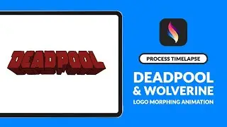 Deadpool and Wolverine Logo Animation in Procreate Dreams Timelapse
