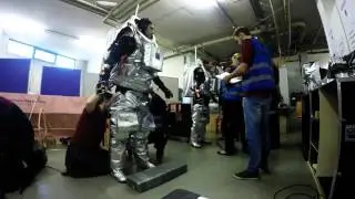 Putting on a spacesuit is called donning