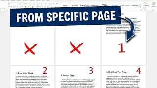 How To Start Page Numbering From Specific Page (MS Word)