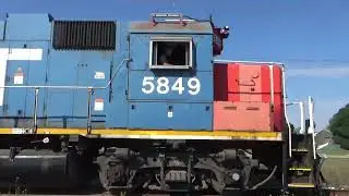 GT Grand Trunk GP38 5849 Light Engine at Eagle Street in Cambridge