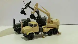 Обзор КрАЗ - 6322 Экскаватор ЭОВ - 4422 1/43 Наш Автопром