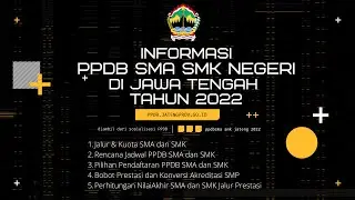 PPDB SMA SMK Negeri Jawa Tengah 2022 | Jalur Pendaftaran, Nilao Akhir dan Jadwal PPDB Jateng 2022
