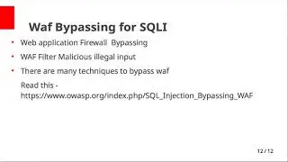 Bypass Waf for SQL injection