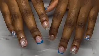 Let’s Do My Final Nail Set of the Year| Blue Christmas Nails❄️