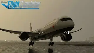 Microsoft Flight Simulator 2020 - 787 Takeoff in HEAVY RAIN - 2K