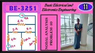 Nodal Analysis Problem No.10|BEEE|BE3251 Basic Electrical and Electronics Engineering| Unit 1