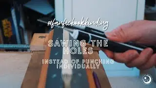 sawing instead of punching the sewing holes | #fanficbookbinding