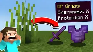 MINECRAFT BUT GRASS DROP'S OP ITEMS 🤯