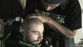 Dude passed out during a stupid bet - Head Shaved!