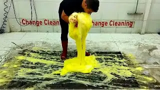 Extremely dirty heavily flooded carpet cleaning satisfying