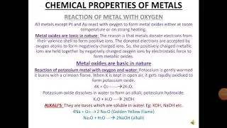METALS NON METALS PART 2 ( Chemical Properties)