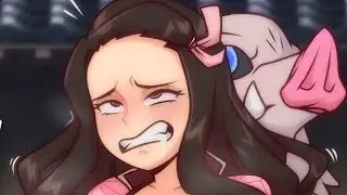 nezuko vs inosuke tough fight [comics dub]-demidraws