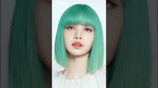 Blackpink lisa with teal haircolor 😍🥵