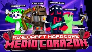 4 Tryhards VS Minecraft Medio Corazón Hardcore 💀