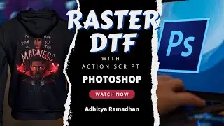 Cara Mudah Desain Raster Sablon DTF Sekali Klik Action Photoshop