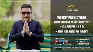 WEEKLY PREDICTIONS FROM 14TH JUNE TO 20TH JUNE 2021 FOR CANCER,LEO,VIRGO ASCENDANT [ IN ENGLISH ]