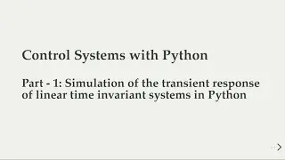 Control Systems with Python | Part 1