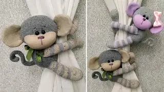 Чудесные обезьянки из носков - Подхваты для штор 🧦Wonderful sock monkeys - Curtain tie backs DIY