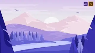 How To Create Cartoon landscape Animation | After Effects & Illustrator Tutorial