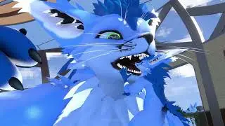 Macro furry sniffing and vore