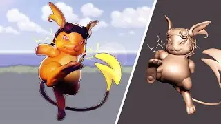 3D Pokemon Sculpting Raichu zBrush Timelapse