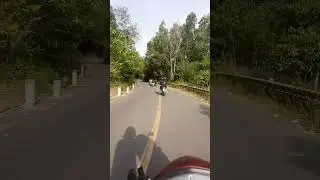 On a motorbike on the roads of Vietnam.